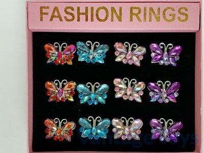 Butterfly Stone Rings-12/pk