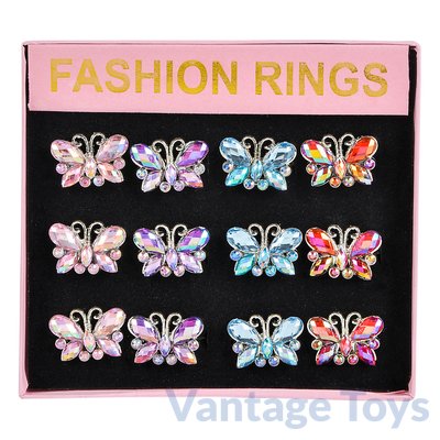 Butterfly Stone Rings-12/pk